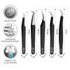 SIVOTE Eyelash Extension Tweezers for Classic & Volume Lashes, 5-Pack,