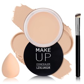 LZXLUKGIR Under Eye Concealer for Dark Circles Color Corrector Concealer Full Coverage,Under Eye Brightener Pro Concealer for Mature Skin,Tattoo Cover up Makeup Concealer Makeup（02 Light Cream）