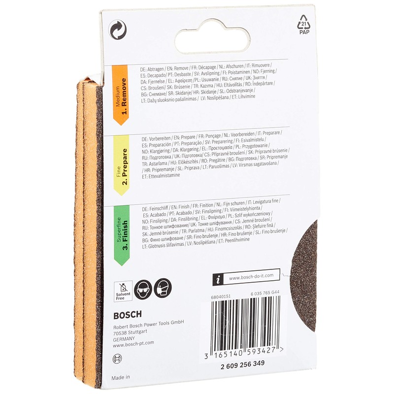 Bosch 2609256349 DIY Contour Sanding Sponge Medium Thread 60