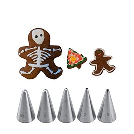 Small Piping Tips for Writing Detail,Icing Tips for Cookie Decorating,Round Tips #2,#00,#0,#1,#3 for Cakes Cupcakes Cookies Royal Icing