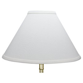 FenchelShades.com Lampshade 4" Top Diameter x 12" Bottom Diameter x 8" Slant Height with Washer (Spider) Attachment for Lamps with a Harp (White)