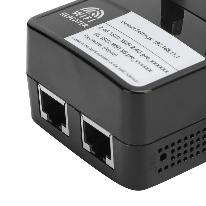 Wireless Repeater Black Dual Band WiFi Signal Network Extension Amplifier