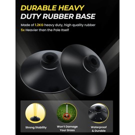 SEAOTTER Soccer Agility Poles Set, 4/6/10 Pcs Detachable Sports Trainning Speed Poles Slalom Poles with Rubber Base, Sport Agility Training Equipment for Football, Rugby, Basketball, Indoor & Outdoor