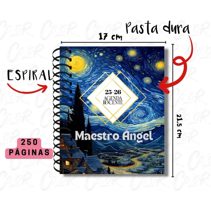 Agenda Docente Color Neutro Maestro 2025-2026 Personalizada
