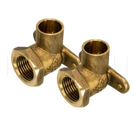 [2-Pack] PROCURU 1/2-Inch Drop Ear 90-Degree Elbow C x F (Sweat x Female Thread), Lead Free Cast Brass (2-Pack)