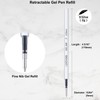 Black Gel Pens Refills, 12 Pack Retractable Gel Ink Pen