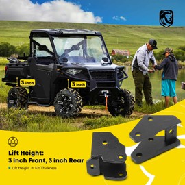 YHTAUTO 3 inch Front and Rear Full Leveling Lift Brackets w/Hardware Kit Compatible with Polaris Ranger 570/900, Crew 570/900, XP 570/900/1000, Crew XP 570/900/1000, Suspension Leveling Lift Kit