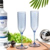 XUWAIDSGN 24 Pack Blue Detachable 2 piece Champagne Flutes 5.5