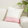 SARO LIFESTYLE Two-Tone Fringe Throw Pillow Cover