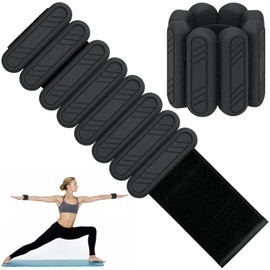 KOOOGEAR Adjustable Weight Cuffs, Set of 2, Ankle and Wrist Weights for Fitness, Pilates, Yoga, Aerobics and Jogging (0.5 kg / 1 kg each) (Black, 2 kg (2 x 1 kg))