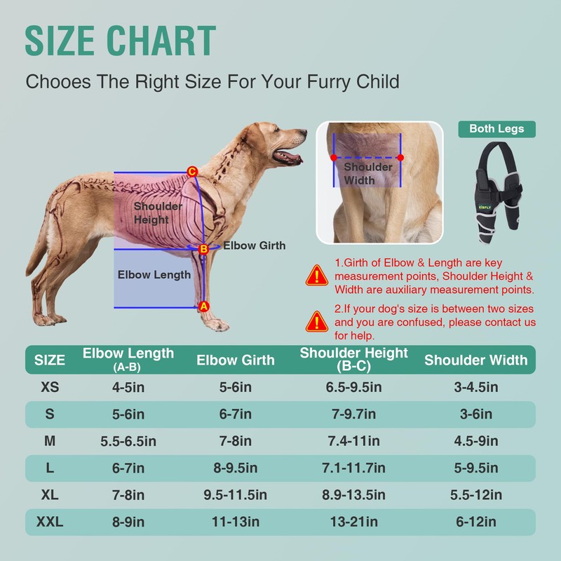 KISFLY Dog Elbow Brace for Canine Elbow and Shoulder Support