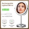 Gospire 7" Lighted Makeup Mirror with Magnification 10X/1X, Rechargeable Cordless