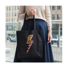 Hippowarehouse leopard print electric bolt Tote Shopping Gym Beach Bag 42cm x38cm,10 litres