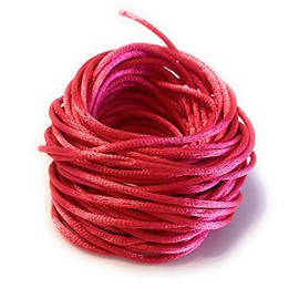 Angel Malone 10 Mtrs. X 2mm Premium Quality Kumihimo Rattail Satin Cord Jewellery Making - UK Seller (Cerise)