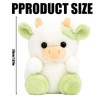 Palm Pals, Cow Plush Toy, Soft White and Green Stuffed