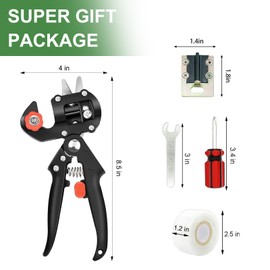 Garden Grafting Tool Pruner Kits, 2 in 1 Pruning Tools Including Grafting Knife Replacement Blades Grafting Tapes for Plant Branch Twig Vine Fruit Tree Cutting Pruner Tool Kits