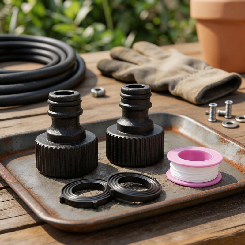 3/4 Inch Garden Hose Quick Connector Kit 2-Piece Plastic
