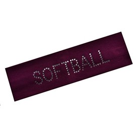 Funny Girl Designs SOFTBALL Headband Rhinestone Cotton Stretch Headband (Maroon)