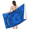 Microfiber Beach Towel Blue Tie Dye Oversized Large Sand Free