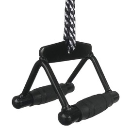 CAP Barbell Double D Handle with Rubber Grips, Black