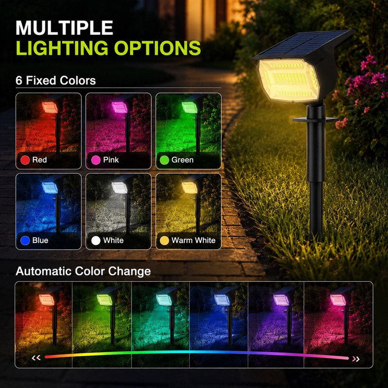 LED Solar Landscape Spotlight for Outdoor Lighting – IP65 Waterproof
