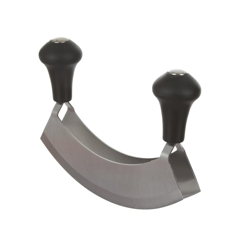 KASANOVA Mezzaluna con doppia lama in acciaio, 17,5x3,8x12,5 cm