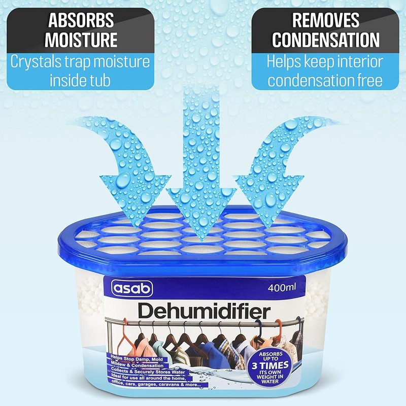 ALBERT AUSTIN Damp Trap Dehumidifier, Dehumidifying Crystals, Dehumidifier for Car,