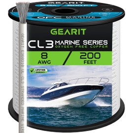 GEARit 8 Gauge Marine Electrical Primary Wire, 8 AWG (200ft) Marine Grade Tinned Copper Oxygen Free for Boat, Automotive, RV, Camper, Trailer