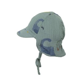 Sterntaler Unisex Children's Reversible Peaked Cap Neck Dinos Children's Hat, dark green