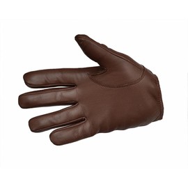 Men's Genuine Leather Police Gloves, Made With Original Sheep Skin Leather (Brown, Large)