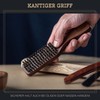 lampox Men's Beard Brush with Boar Bristles with Beech Wood