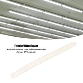 Chain Cover, Fabric Cable Cover, Dustproof, Chandelier Chain Cover with Zip, 60 cm Length, 5 cm Width, Lighting Chains (White)