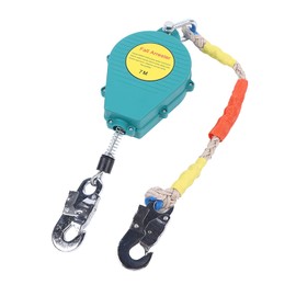 Self Retracting Lifeline Fall Arrest System 330lbs Fall Arrester Fall Protection with Alloy Steel Hook & Steel Wire Rope 23ft (7m)