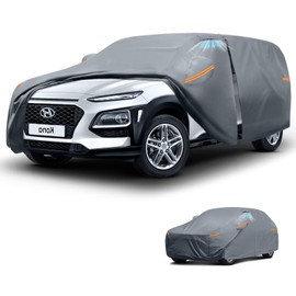 Waterproof Hyundai Kona(2017-2025) Car Cover with Breathable Vents, [2025 Upgrade] Premium Covers with Cotton Liner and Zipper Door, Sun Rain Snow Dust Uv Protection.(Gift with Towel)