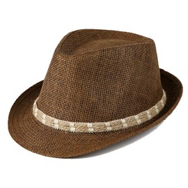 thuizen Hawaiian Panama Mediterranean Straw Fashion Sun Hat, Coffee