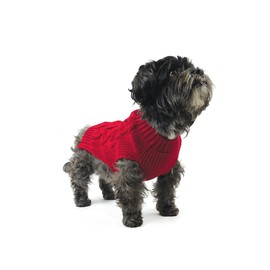 Huskimo Diamond Cable Dog Jumper, Scarlett, 27cm
