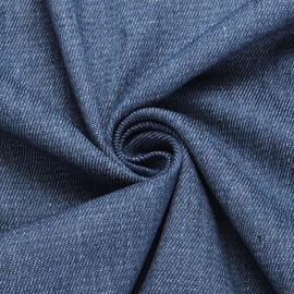 QUARKZMAN 10 oz Denim Fabric, 145 cm Stretch Cotton Denim Material, 2 m per Metre for Sewing, Quilting, Clothing, Fabric, DIY Crafts, Blue