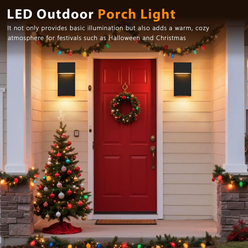 Nigaut Black 15W LED Outdoor Wall Lights, 2 Pack 3000K
