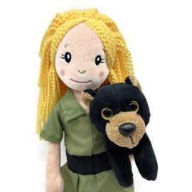 The Petting Zoo, Zookeeper Doll and Wolf Stuffed Animal Friend, Gifts for Kids, Plush Doll and Wolf Plush Toy, 16 inch (Blonde)