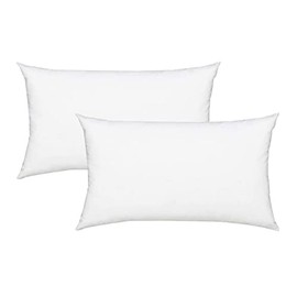 Fennco Styles 100% Polyester Fiber Pillow Filler Insert, White (Rectangular 11"X15", 2-Pack)