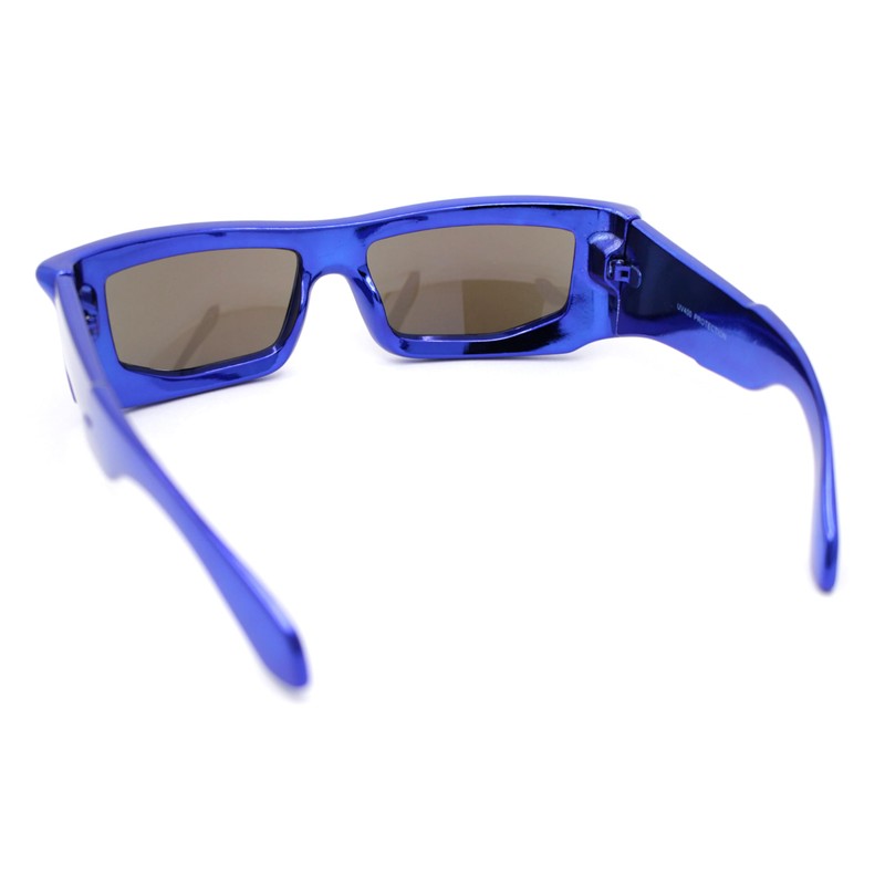 SA106 Trendy Devil Horn Thick Rectangle Plastic Flat Top Sunglasses