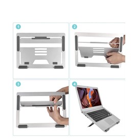 Loenwie Laptop Stand, 3 Gear Adjustable Collapsible Computer Stand Portable ...