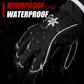 HLDD HANDLANDY Waterproof & Windproof Winter Gloves for Men Women, Touchscreen Thermal Gloves for Cold Weather, Ski Snowboard Work Gloves
