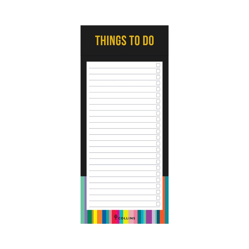 Collins Edge Rainbow Slim Magnetic to Do List Pad Black