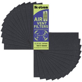 24-Pack Air Vent Filter 4 x 10 Inch Activated Charcoal, Air Vent Floor Heater Carbon Pre-Filter Sheet 4x10 Inch Work for Home Air Purifier, Register, Ceiling 4" x 10" (Black) Hoctsom