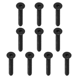 PATIKIL Hex Socket Cap Screw 1/4-20 x 1-3/4" Flat Head Socket Cap Bolts Pack of 10 Flat Counter Sink Bolts Carbon Steel Hex Socket Drive Machine Screw Full Thread Black Oxide, Grade 10.9