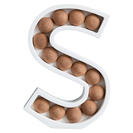 COLLECTIVE HOME - Wood Letters for Wall Decor, Free Standing Tabletop Decoration, Monogram Decorative Signs, Initials Bar Decor with Beads, DIY Block Words Sign (S)