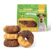 MON2SUN Dog Treats, 3-3.5 Inch Triple Flavor Wrapped Rawhide Donuts,