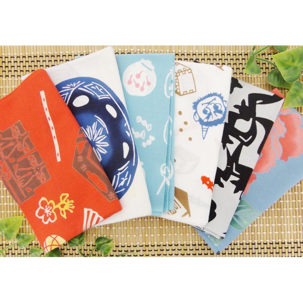  Chusen-Dyed Hand Towel, Handkerchief, 14.6 x 38.6 inches (37 ×