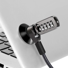 CaLeQi Combination Security Lock Cable for Notebook Laptop Pc Computer Monitor LCD - 2m Cable Black (Sticky Board+Laptop lock)